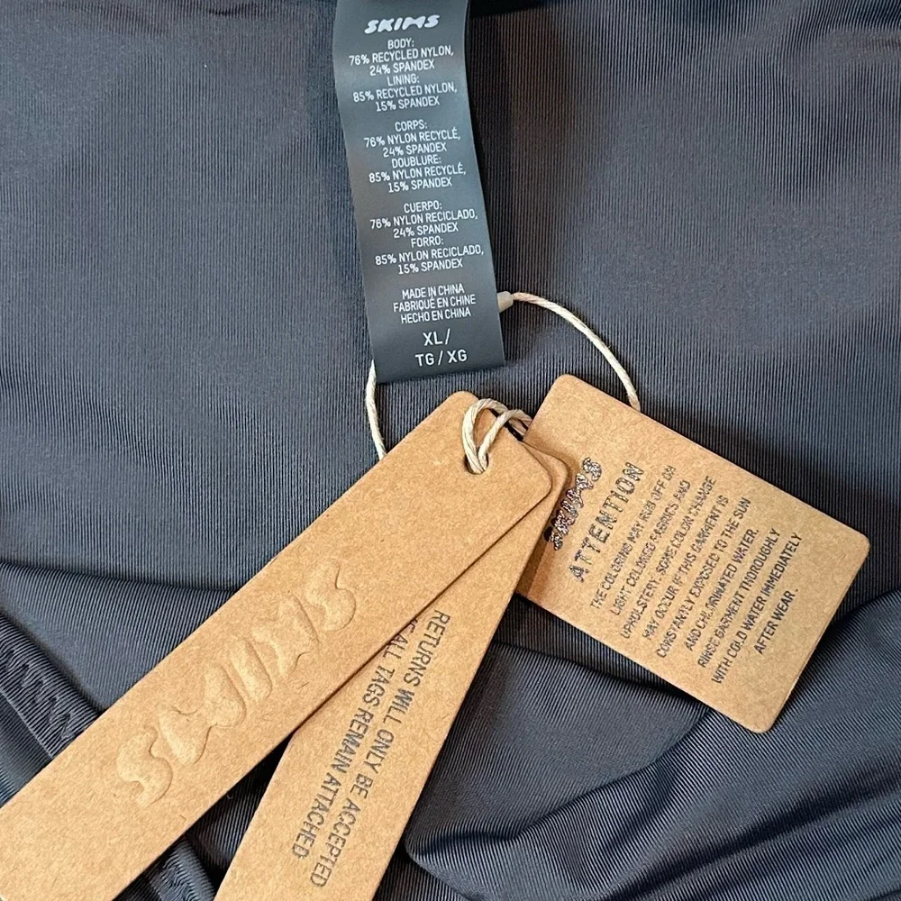SKIMS Swim Bikini Bottom Size XL NWT Gunmetal Gray